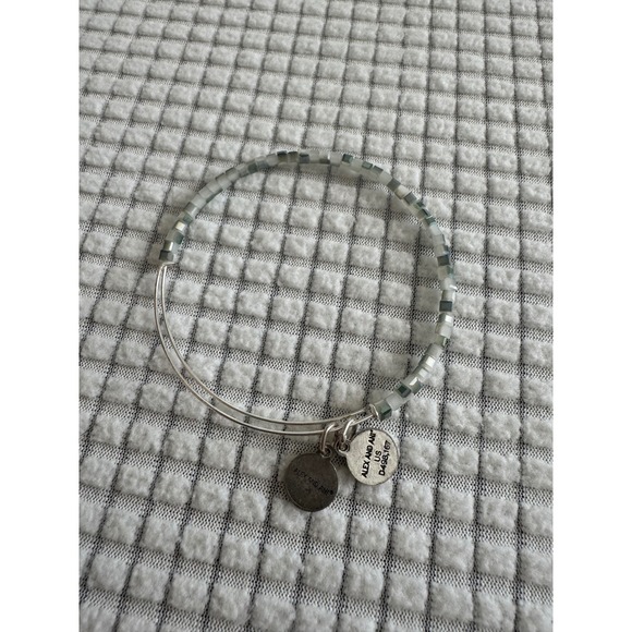 Alex and Ani Beaded Bangle‎ Bracelet Silver Tone with USA Charm - Picture 4 of 7